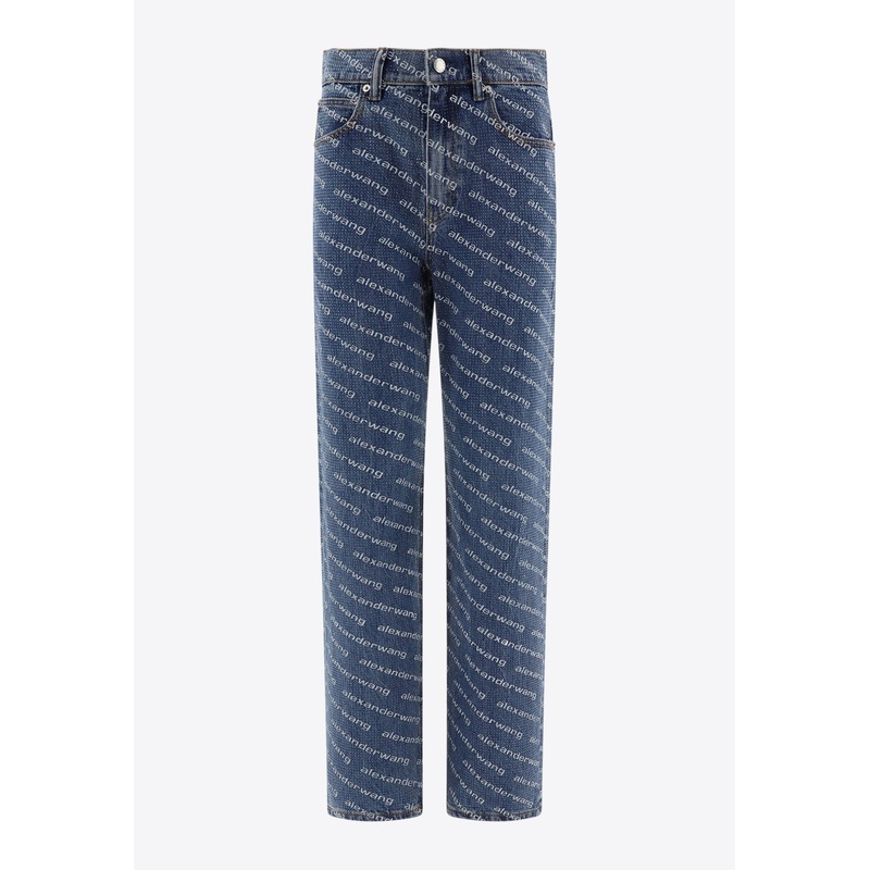 All-Over Logo Straight-Leg Jeans
