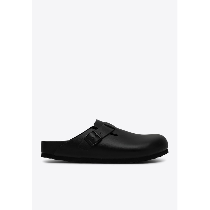 Boston Leather Buckled Clogs