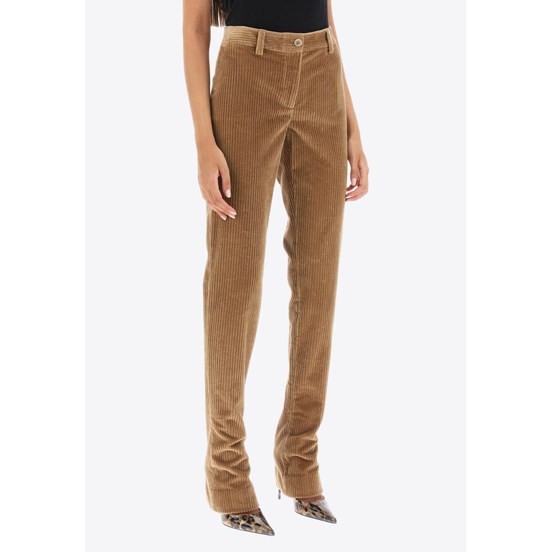 Corduroy Mid-Rise Trumpet Pants