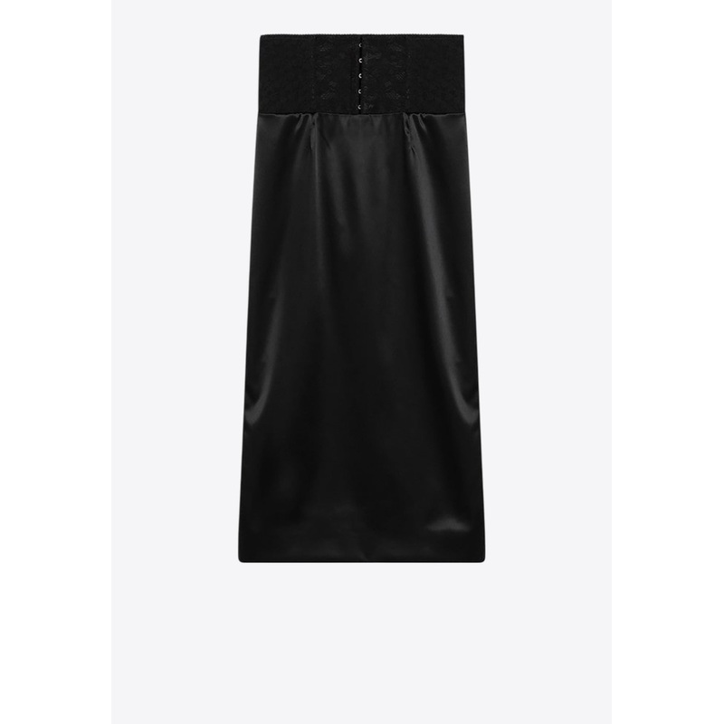 Corset-Belt Midi Skirt