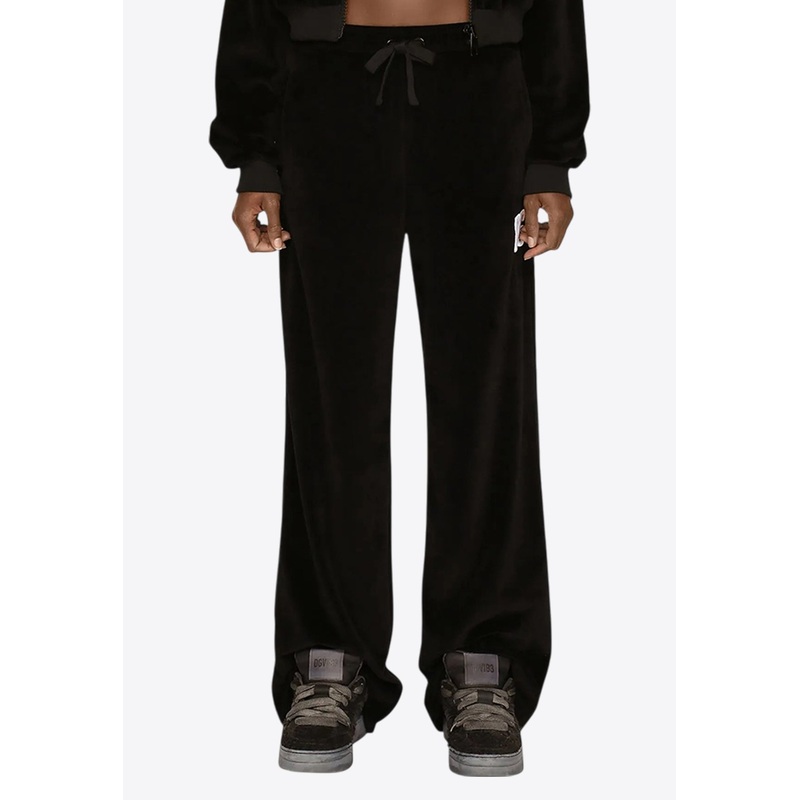DGVIB3 Embroidered Velvet Track Pants