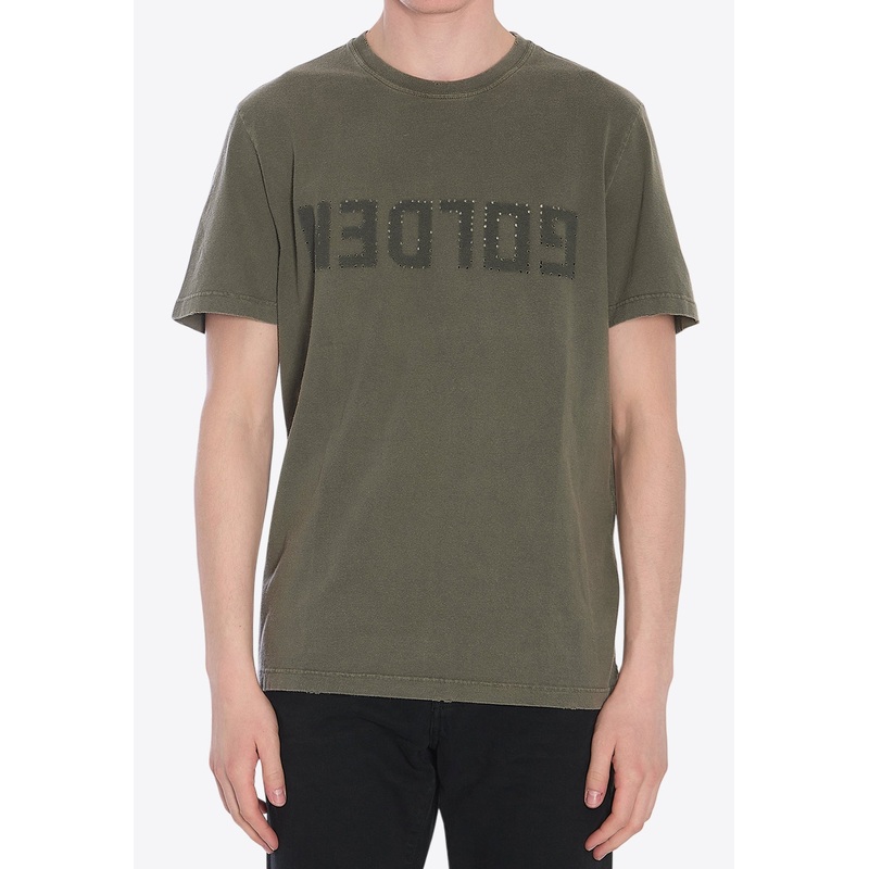 Distressed Logo Crewneck T-shirt