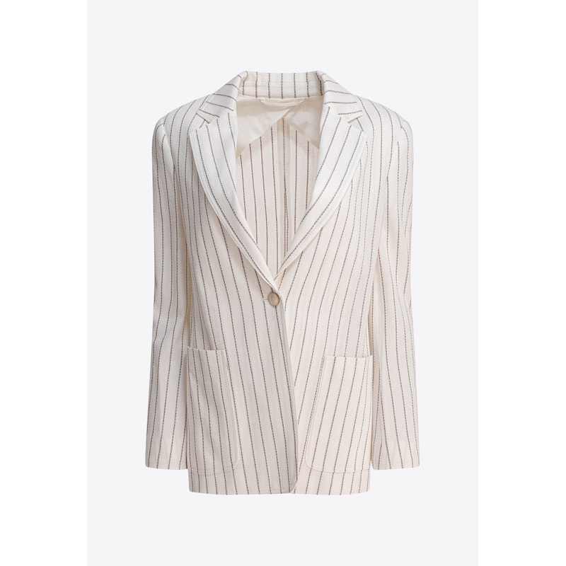 Jadi Single-Breasted Striped Blazer