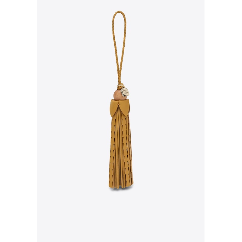 Logo Leather Tassel Keyring