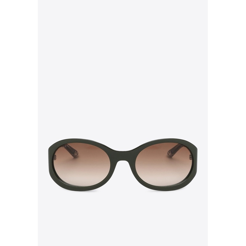 Round-Frame Logo Sunglasses
