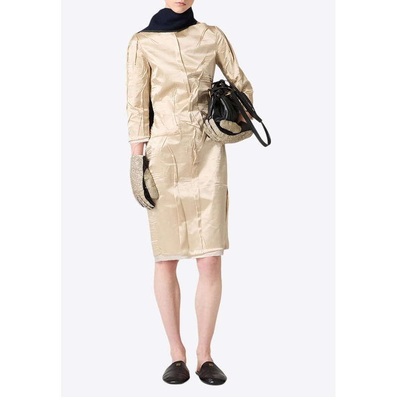 Satin Silk Knee-Length Dress