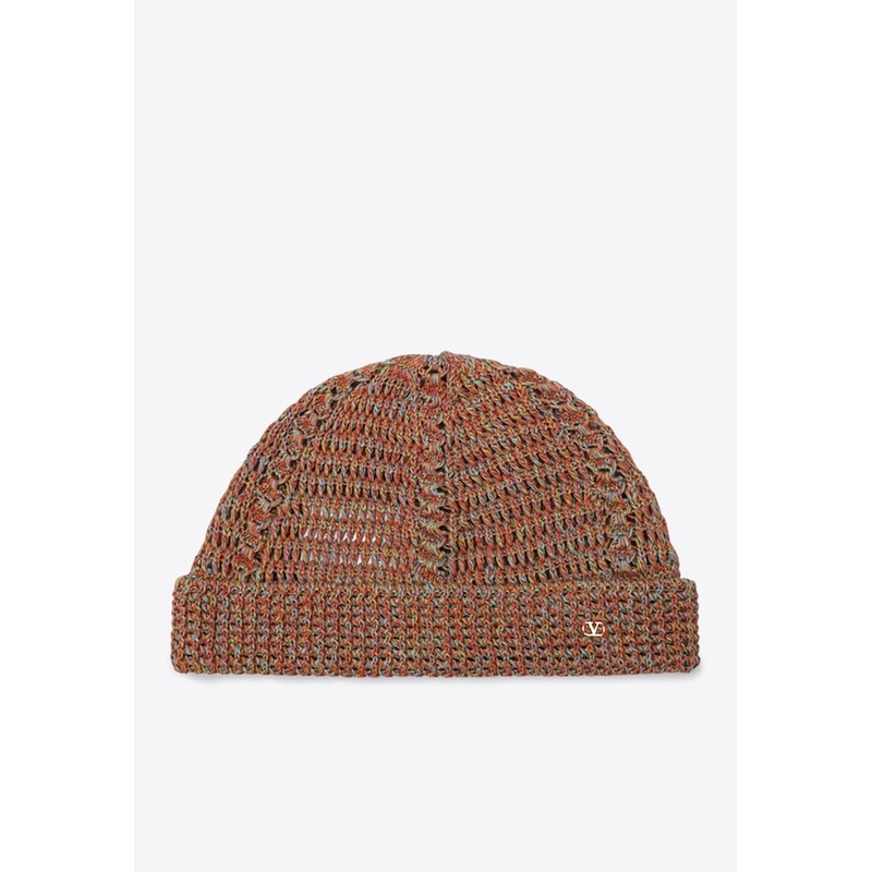 VLogo Crochet Knit Beanie