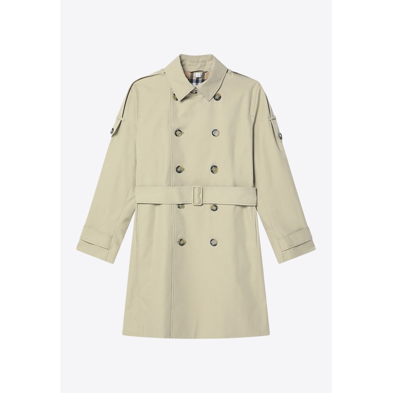 Boys Double-Breasted Belted Trench Coat