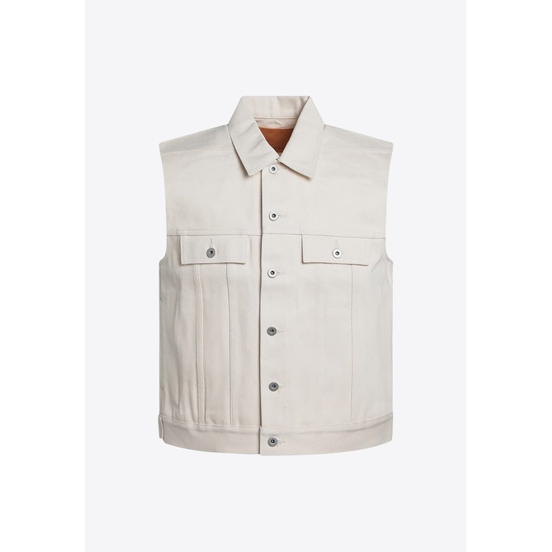 Button-Up Denim Vest