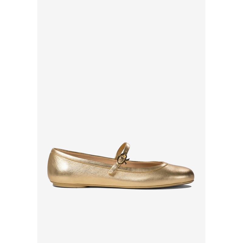Carla Metallic Leather Ballet Flats