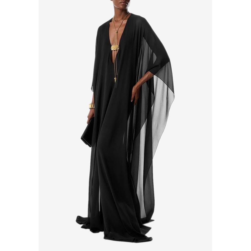 Deep V-neck Maxi Kaftan