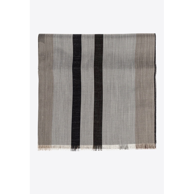 Logo Jacquard Striped Silk-Blend Scarf