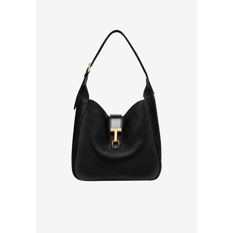 Medium Monarch Leather Hobo Shoulder Bag