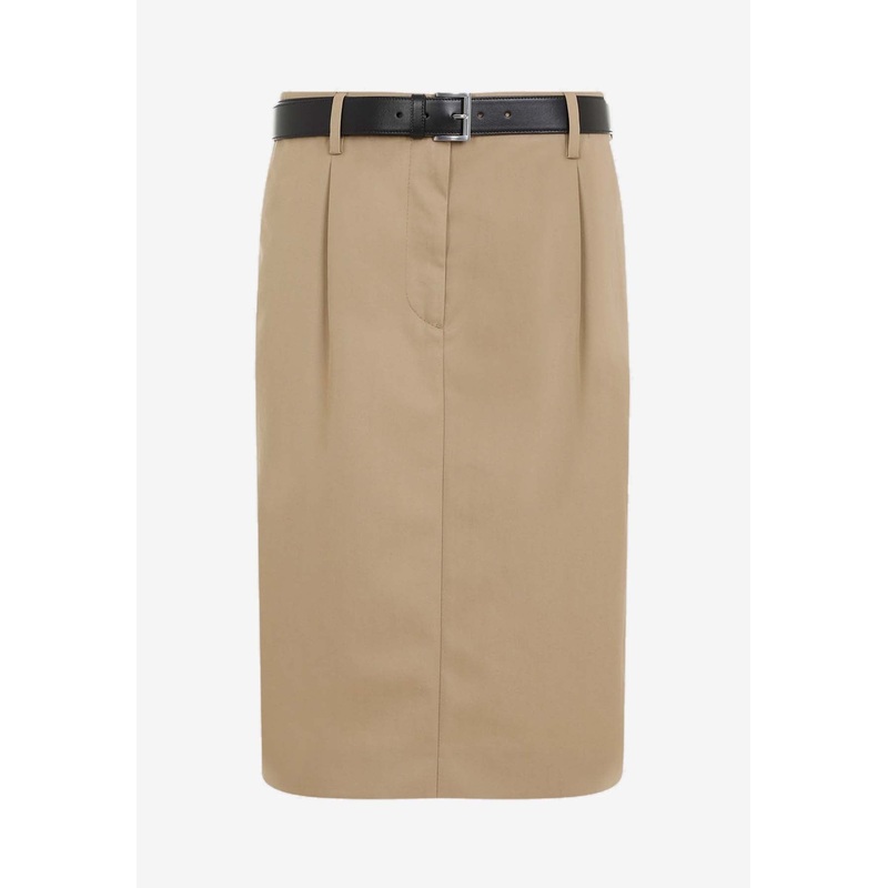 Midi Pencil Skirt with Belt