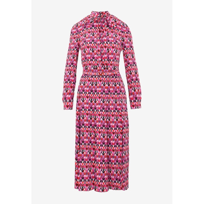 Optical V Midi Shirt Dress