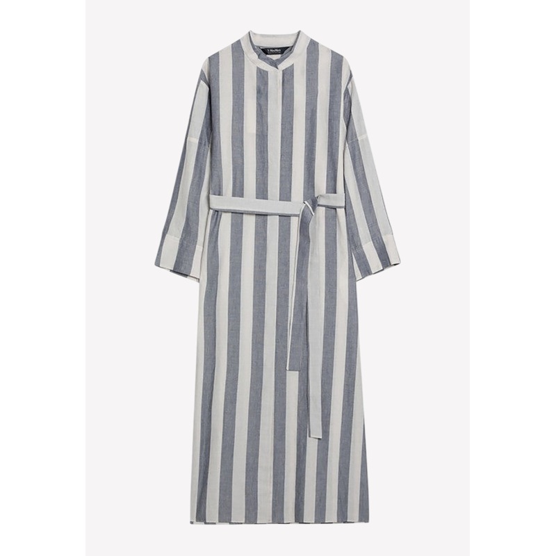 Rima Striped Midi Shirt Dress
