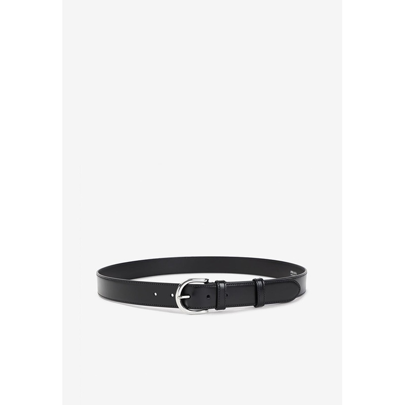 Round Buckle Leather Belt