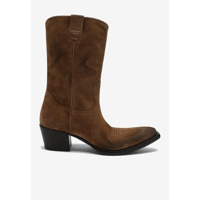 Suede Mid-Calf Boots