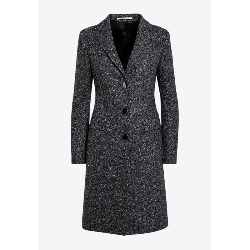 Wool-Blend Single-Breasted Coat