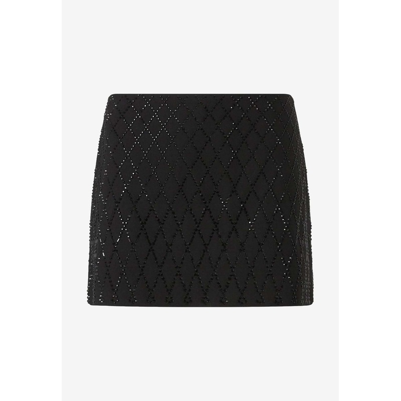 All-Over Crystals Memory Mini Skirt