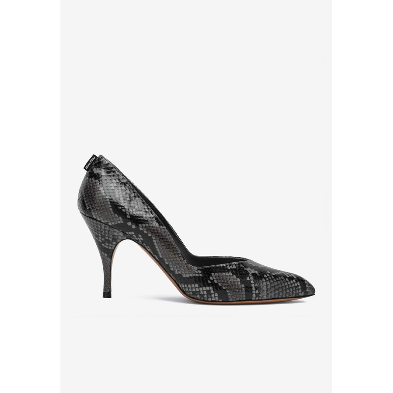 Ardesia 85 Python Print Leather Pumps