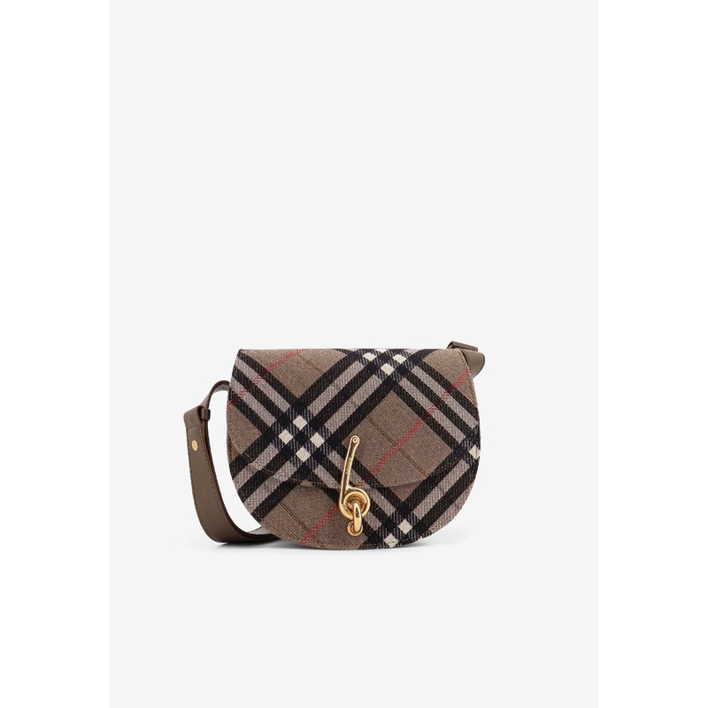 Bridle Check Canvas and Leather Shoulder Bag