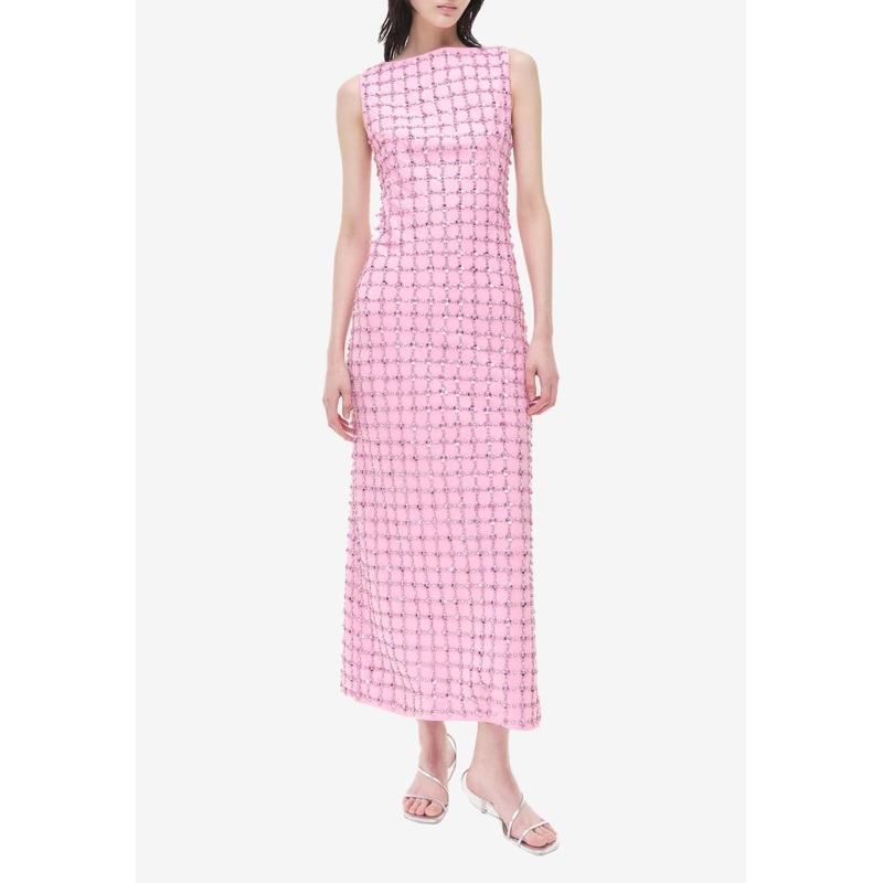 Claudia Sleeveless Embellished Midi Dress