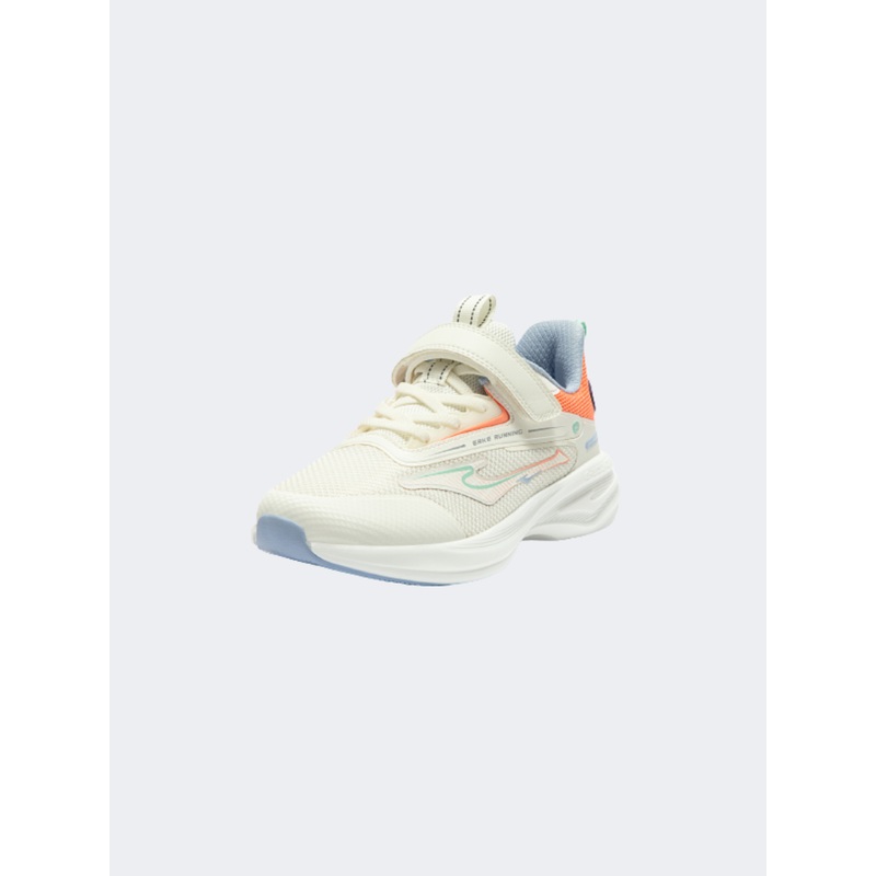 Erke Bounce Gs-Girls Running Shoes White/Pink Orange