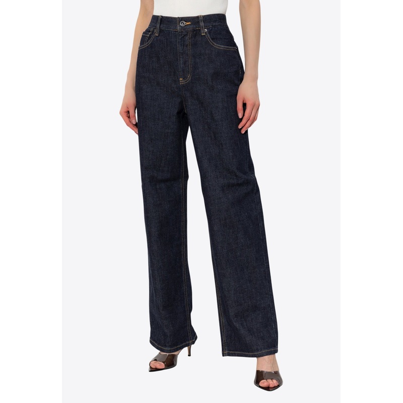 High-Waist Straight-Leg Jeans