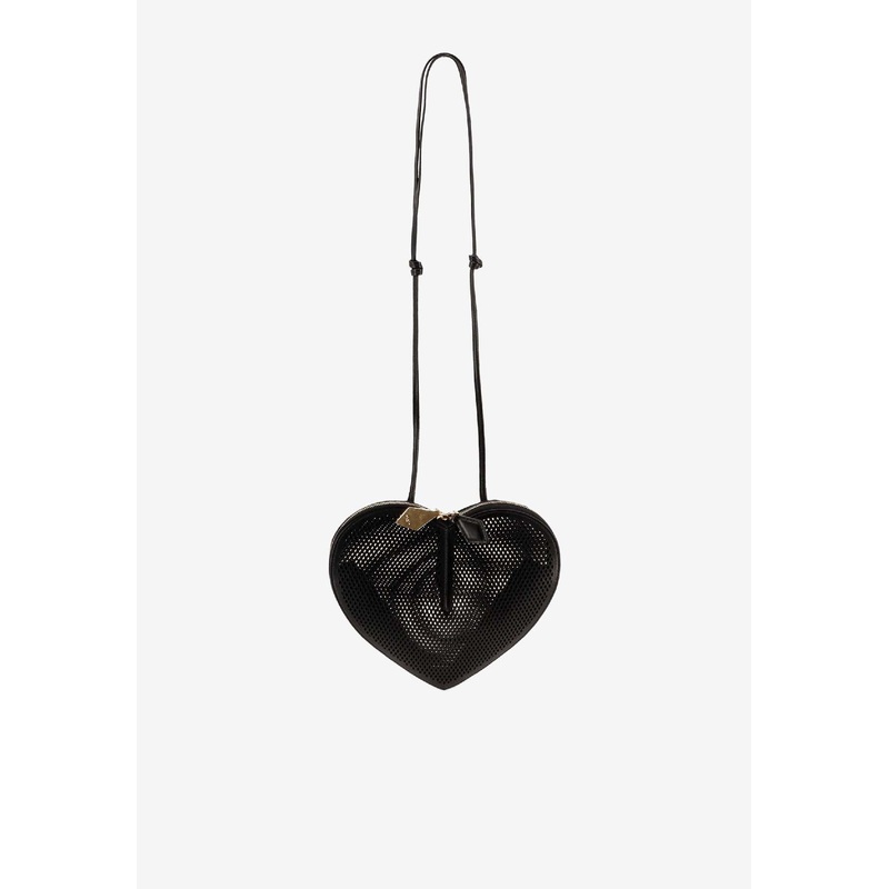 Le Cur Heart Perforated Leather Shoulder Bag