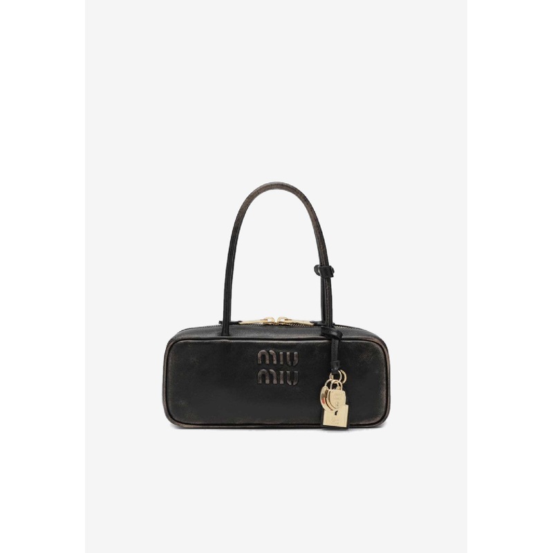 Small Beau Vintage-Effect Leather Shoulder Bag