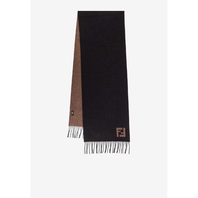 Two-Tone FF Logo Fringed Scarf