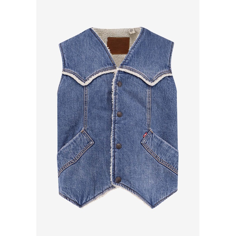 Western Sherpa Denim Vest