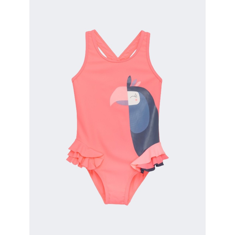 Color Kids Application Girls Beach Monokini Neon Coral