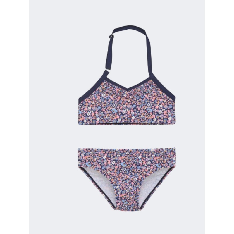 Color Kids Beautiful Halterneck Girls Beach Bikini Set Salmon Rose