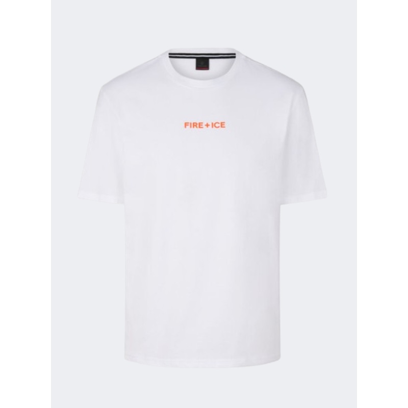 Fire and Ice Mick 3 Men Lifestyle Polo Short Sleeve White/Orange