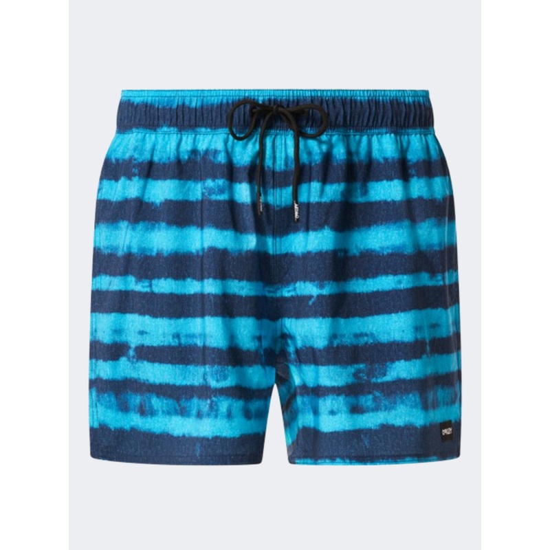 Oakley Blur Stripes Rc 16 Inch Men Beach Swim Short Blue