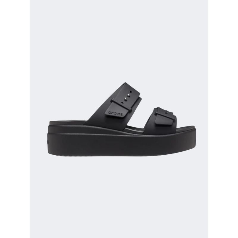 Crocs Brooklyn Buckle Low Wedge Women Lifestyle Sandals Black