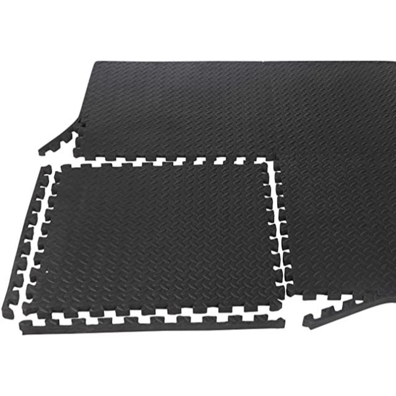 Fitness Factory Eva Mat With 4 Edges 1 M x 1 M x 4 Cm Grey/Black