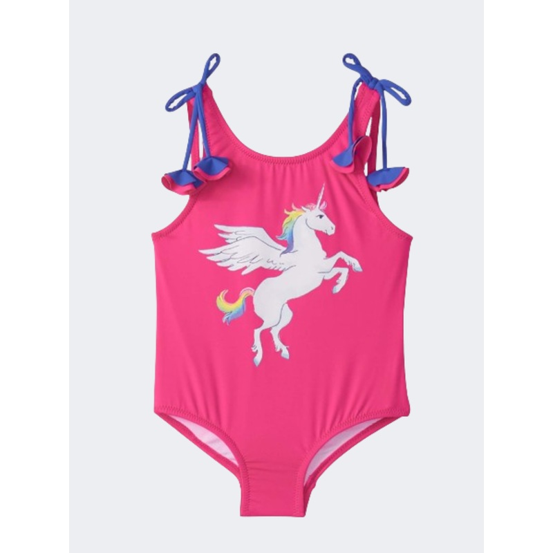 Hatley Rainbow Pegasus Shoulder Bow Girls Beach Monokini Fuchsia/Navy