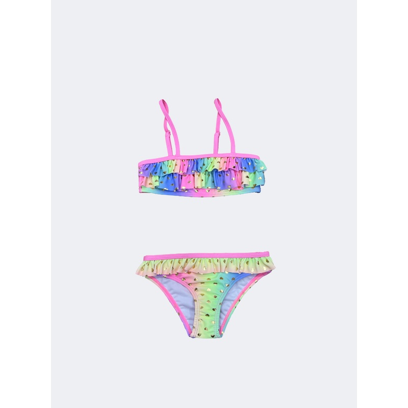 Oil And Gaz Charming And Stylish Kids Girls Beach Bikini Set  Multicolor