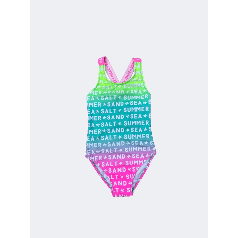 Oil And Gaz Charming And Stylish Kids Girls Beach Monokini  Multicolor