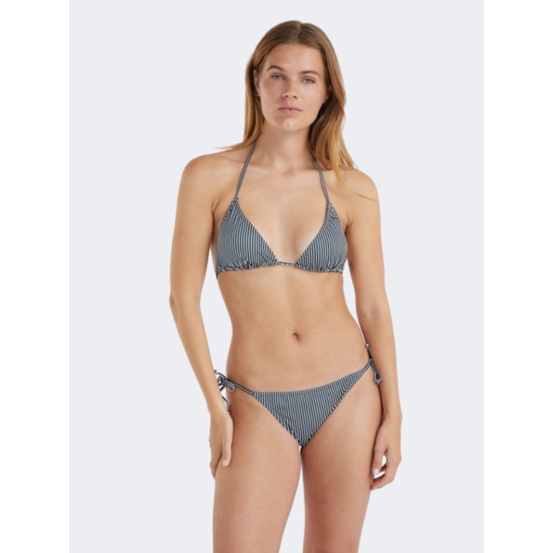 ONeill Essentials Capri Bondy Women Beach Bikini Set Black Simple Stripe