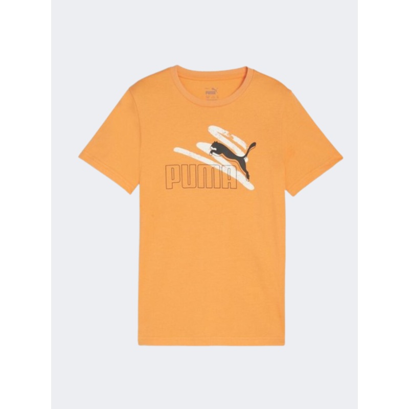 Puma Essential Plus Logo Lab Summer Boys Lifestyle T-Shirt Clementine