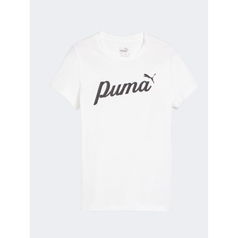 Puma Essentials Plus Blossom Girls Lifestyle T-Shirt White/Black