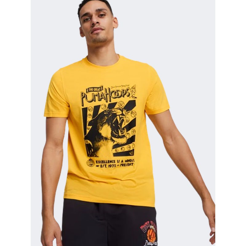 Puma Tsa Men Basketball T-Shirt Yellow Sizzle