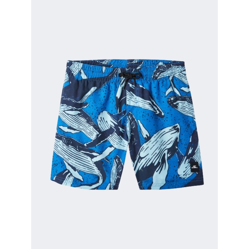 ONeill Cali Print 13 Inch Boys Beach Swim Short Blue Whale