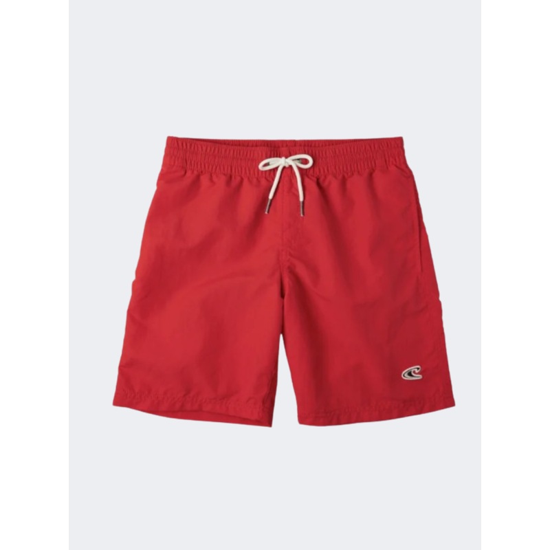 ONeill Vert 14 Inch Boys Beach Swim Short High Risk Red