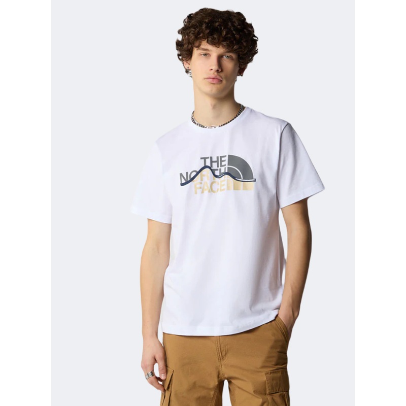 The North Face Mountain Line Men Lifestyle T-Shirt White/Yellow