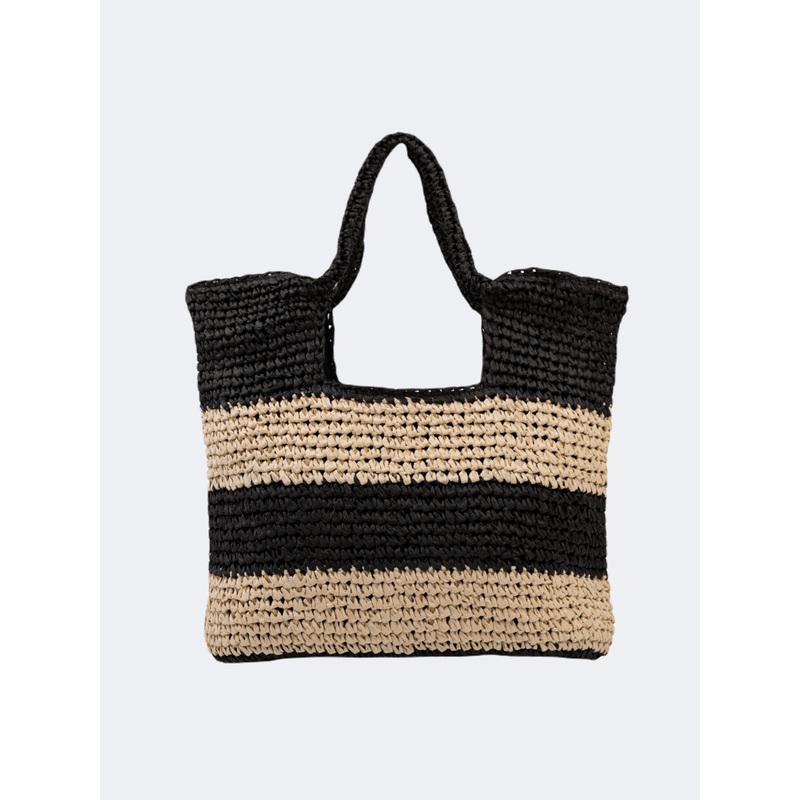 Amelie Straw Women Beach Bag Black